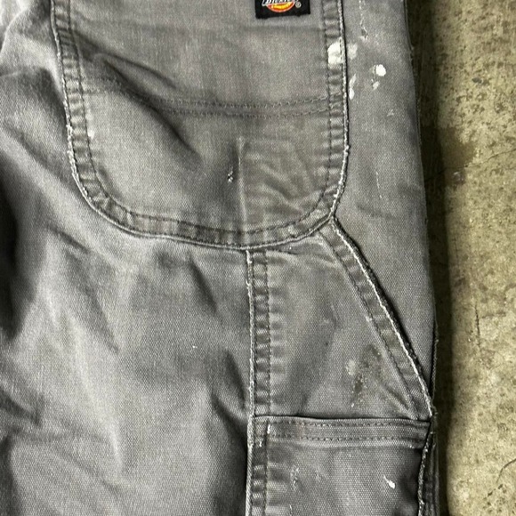 y2k WORKWEAR DICKIES RELAXED FIT CARPENTER GREY PANTS SIZE 30x32 - Picture 4 of 7
